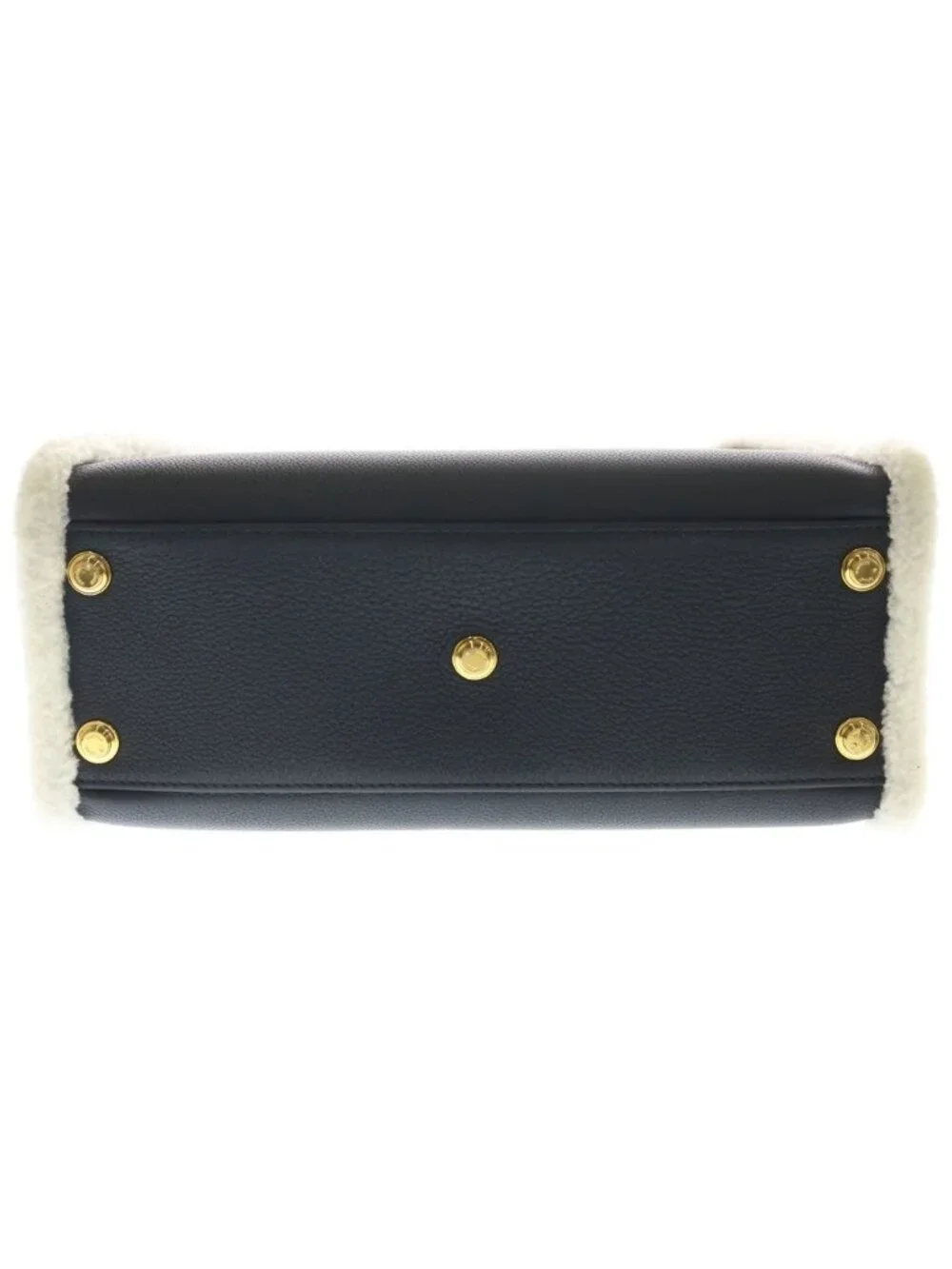 Louis Vuitton On My Side MM Calf Leather Shearling Handbag Black White